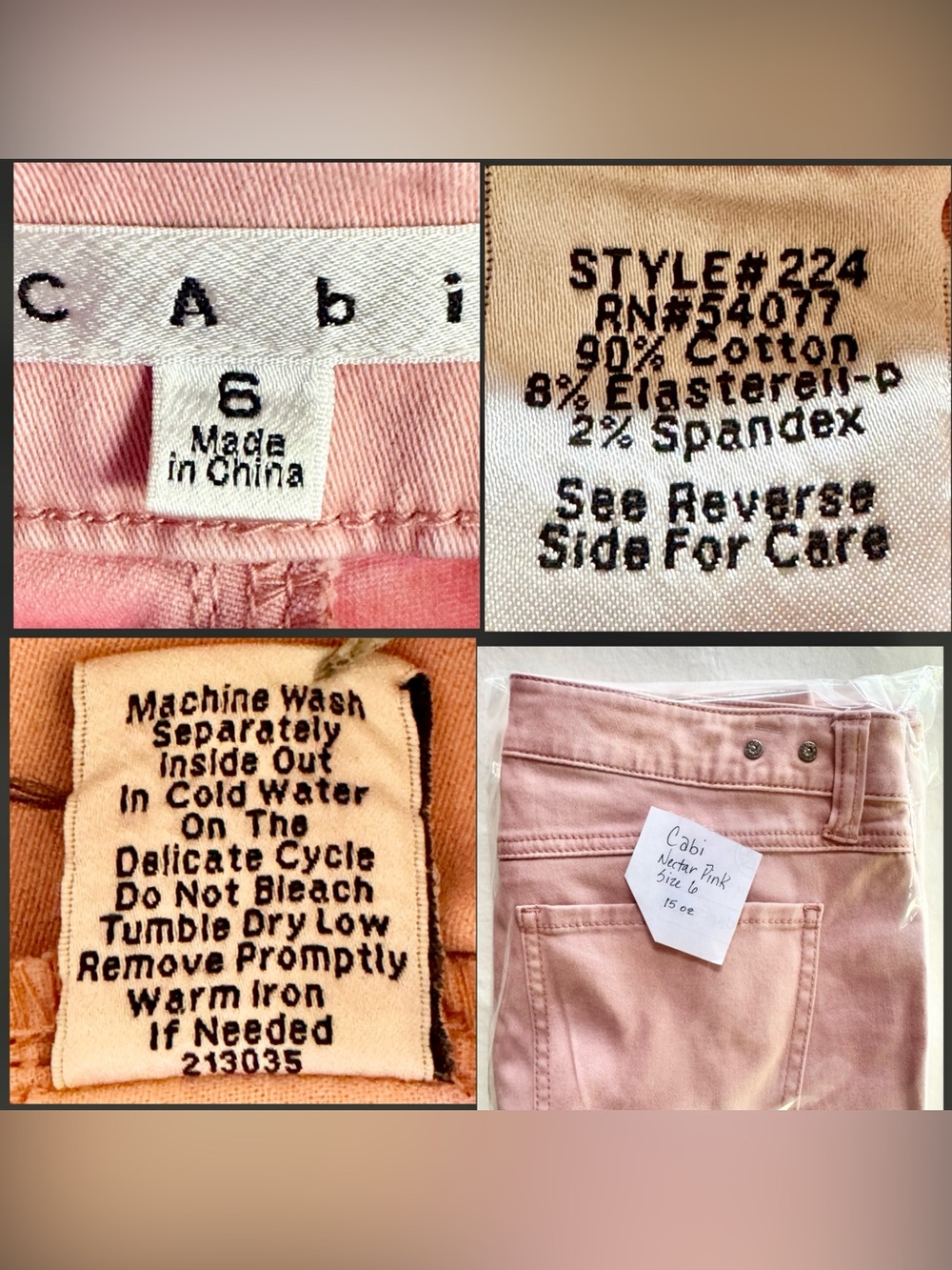 Cabi Style #224 Blush Nectar Pink Mid-Rise Skinny Jeans Size 6 - Picture 5 of 16
